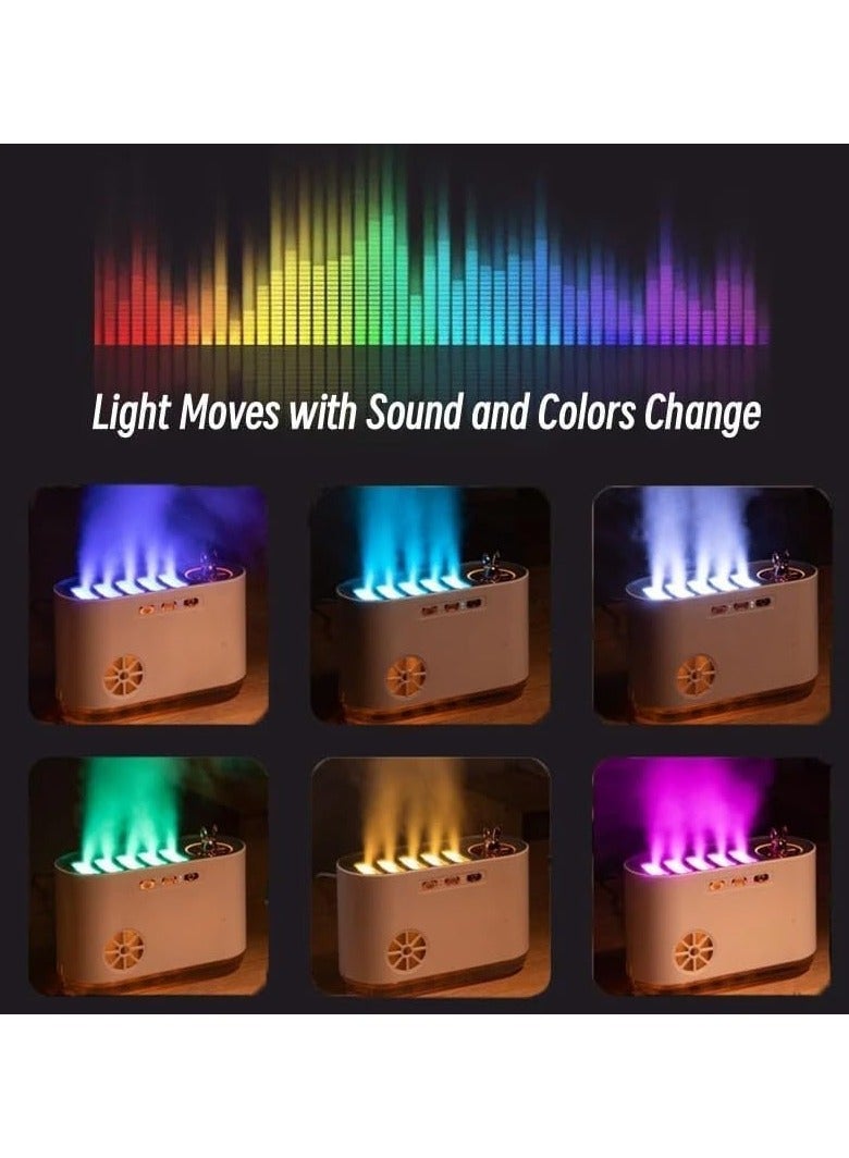 Yameem 700ml Aromatherapy Flame Diffuser Silent Relaxing Air Humidifier Diffuser with Dynamic Light Effect for Home Bedroom (Orange) - Image 4
