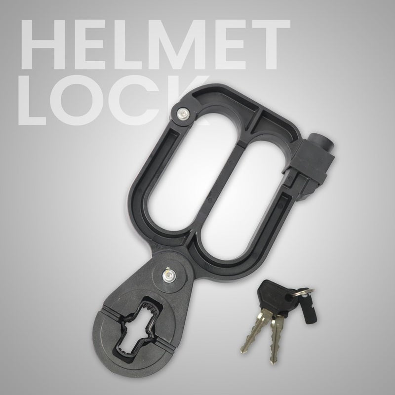 TVS Helmet Lock for Bike, Double Lock for Helmet Bike Riding Accessories, Anti-Theft Helmet Safety Lock, W - Shaped Helmet Lock for Motorcycle - Black - Image 5