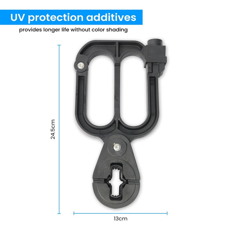 TVS Helmet Lock for Bike, Double Lock for Helmet Bike Riding Accessories, Anti-Theft Helmet Safety Lock, W - Shaped Helmet Lock for Motorcycle - Black - Image 4