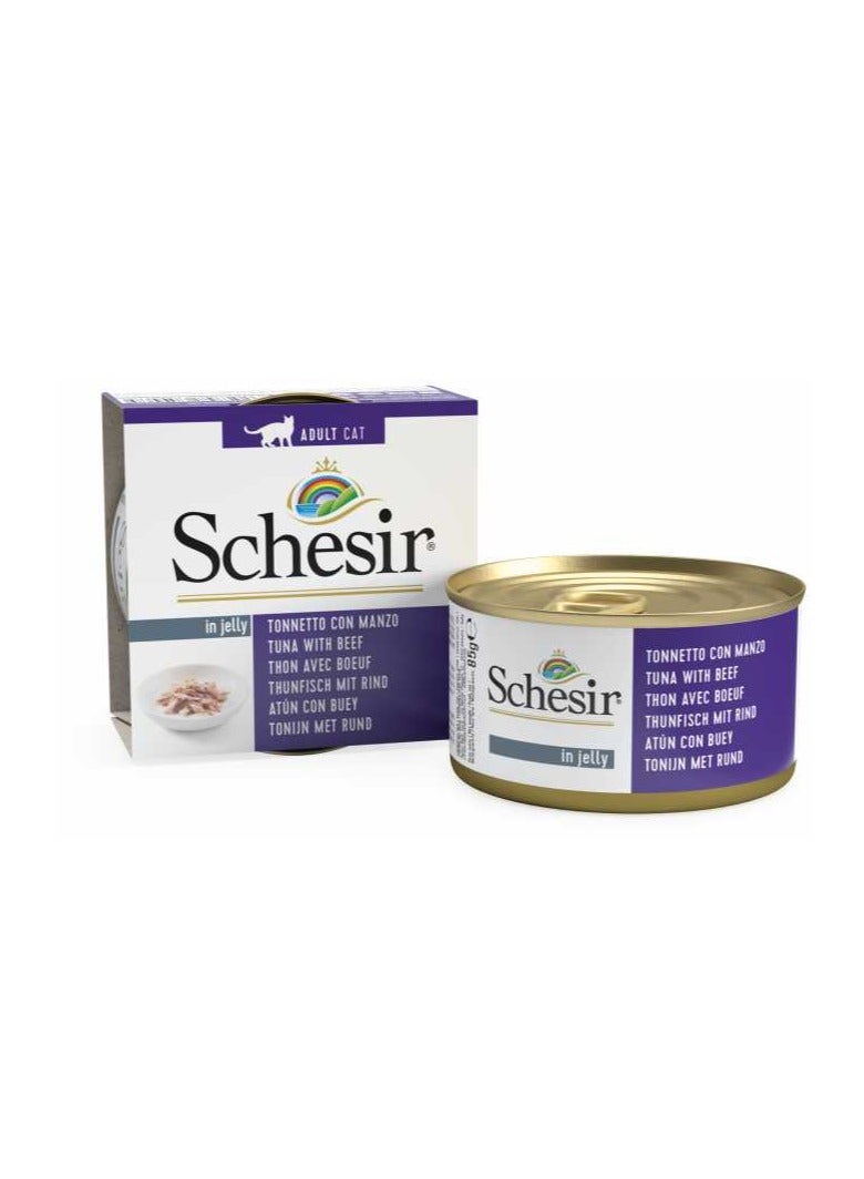 Schesir 14PC Cat Wet Food-Tuna With Beef Fillets 85g - Image 2