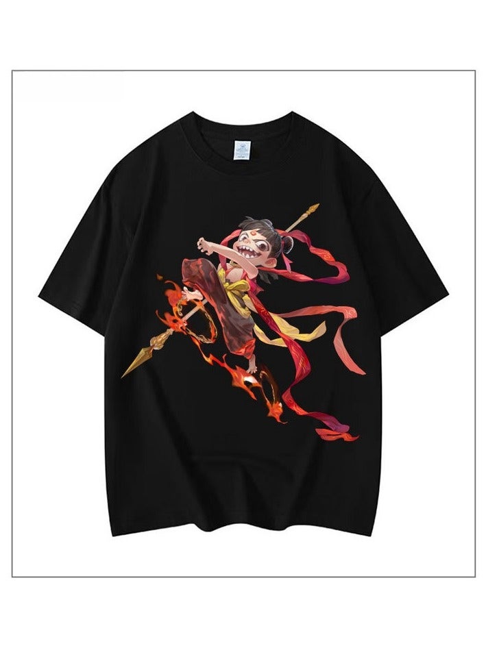 KUYING New Fashion Anime Printed T-shirt Nezha 9 Cartoon Movie T-shirt  - Image 1