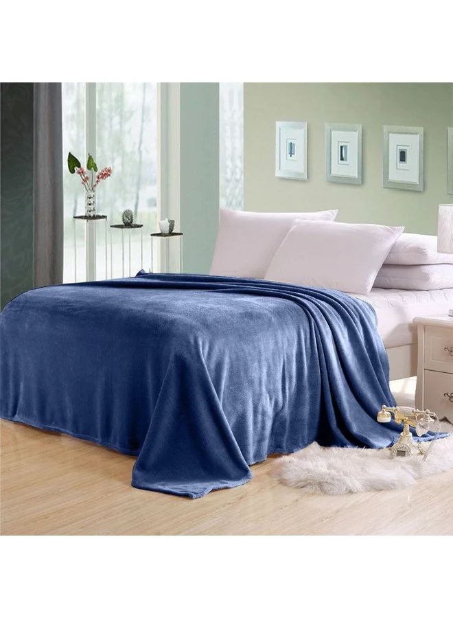DANUBE HOME Micro Flannel Blankets Single 150X220Cm Navy