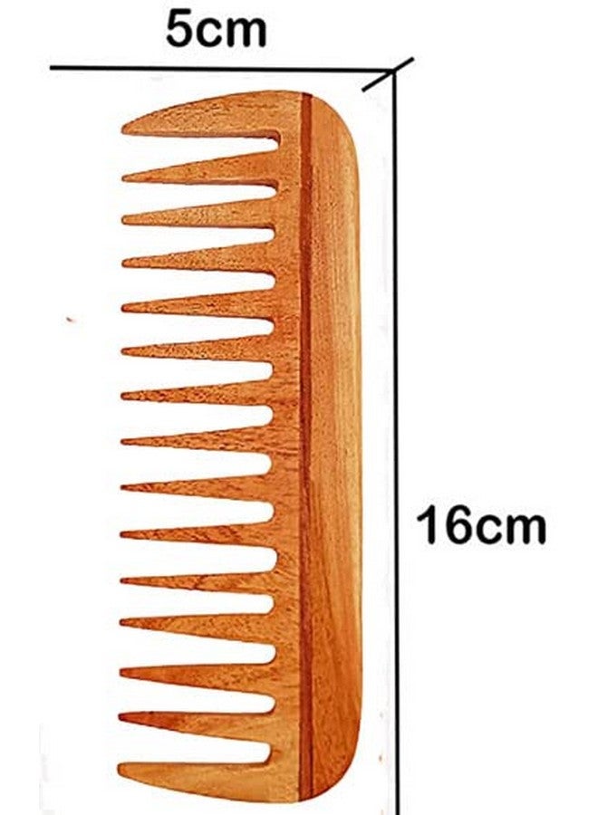 Rufiys Wooden Curly Hair Wide Tooth Comb | Neem Wood Curly Hair Comb for Women & Men | Hair Growth | Anti Dandruff | Detangler Comb (Neem-Comb_16 model) - Image 5