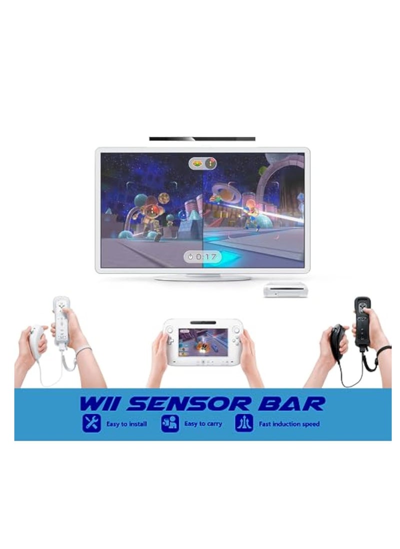 KASTWAVE - شريط استشعار Wii، شريط استشعار الأشعة تحت الحمراء السلكي لجهاز Wii، شريط استشعار الحركة بالأشعة تحت الحمراء السلكي البديل، متوافق مع وحدة تحكم Wii وWii U، مستقبل مستشعر الحركة بالأشعة تحت الحمراء - Image 1