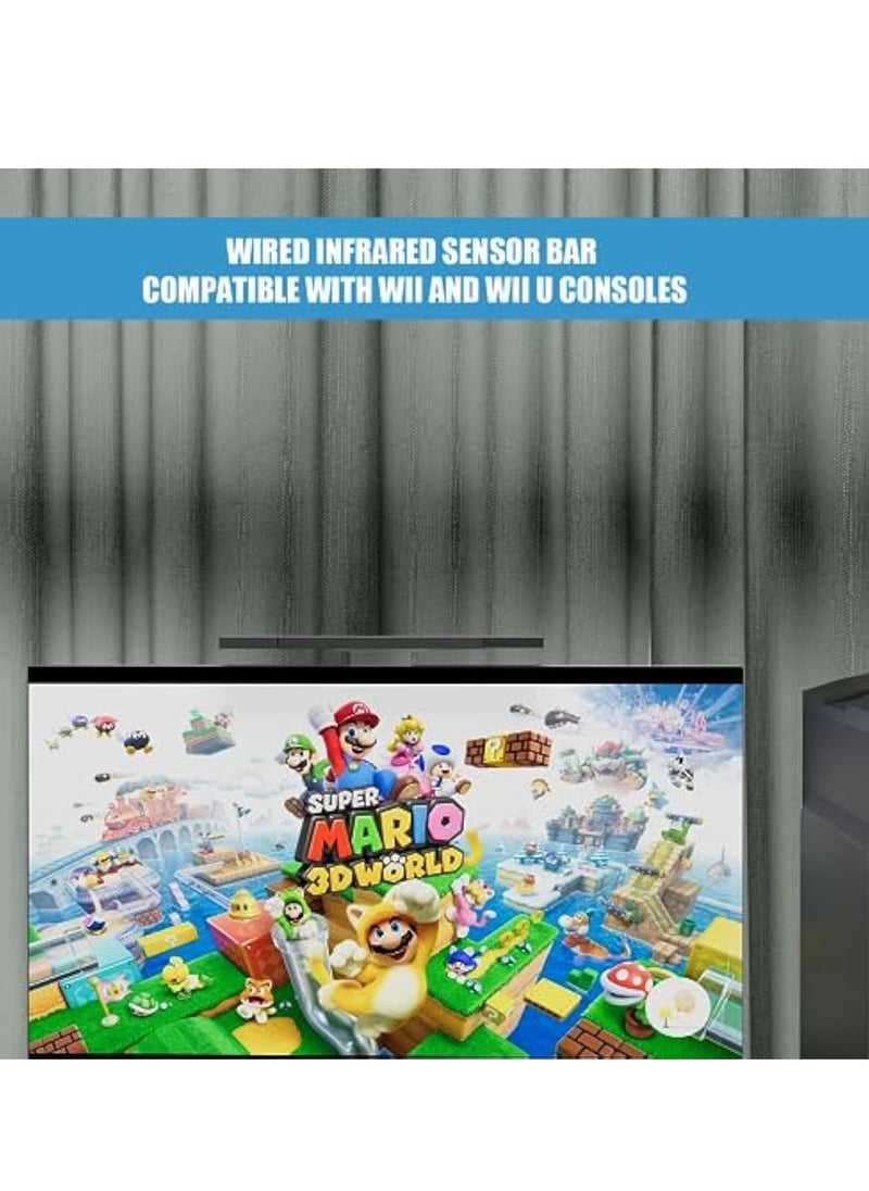 KASTWAVE - شريط استشعار Wii، شريط استشعار الأشعة تحت الحمراء السلكي لجهاز Wii، شريط استشعار الحركة بالأشعة تحت الحمراء السلكي البديل، متوافق مع وحدة تحكم Wii وWii U، مستقبل مستشعر الحركة بالأشعة تحت الحمراء - Image 1