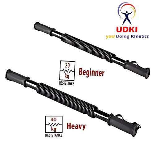 UDKI Power Twister Spring Forearm Bar 30 KG | Upper Body Exercise Heavy-Duty Equipment for Core Strengthening Chest Shoulder Bicep Blaster Arm Builder | Home Gym Workout Flex Bar for Men & Women - Image 5