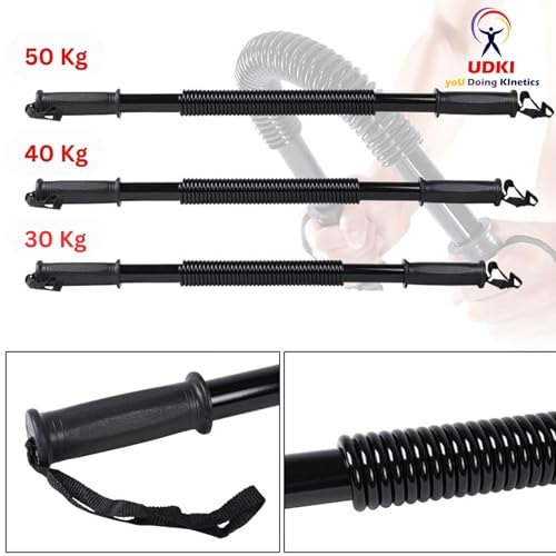 UDKI Power Twister Spring Forearm Bar 30 KG | Upper Body Exercise Heavy-Duty Equipment for Core Strengthening Chest Shoulder Bicep Blaster Arm Builder | Home Gym Workout Flex Bar for Men & Women - Image 3