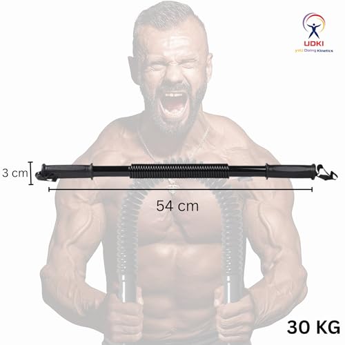 UDKI Power Twister Spring Forearm Bar 30 KG | Upper Body Exercise Heavy-Duty Equipment for Core Strengthening Chest Shoulder Bicep Blaster Arm Builder | Home Gym Workout Flex Bar for Men & Women - Image 2