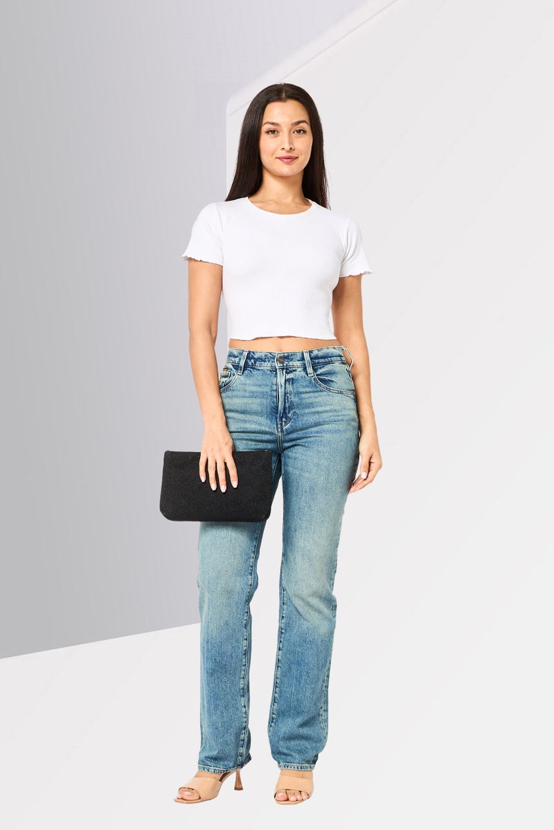 G-Star RAW Women Straight Fit Washed Stretchable Jeans, Blue - Image 2