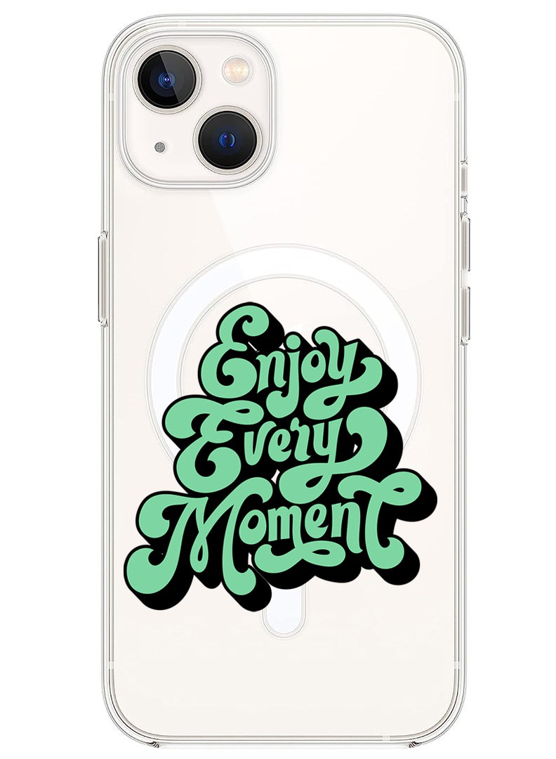 Theodor Magnetic Case for iPhone 13 6.1-inch Compatible with MagSafe Wireless Charging, Shockproof Phone Bumper Cover Enjoy Every Mopment-01 - Image 1