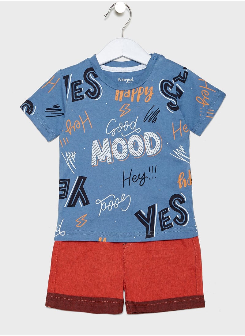 Babybol - Infant Printed T-Shirt + Shorts Set - Image 1