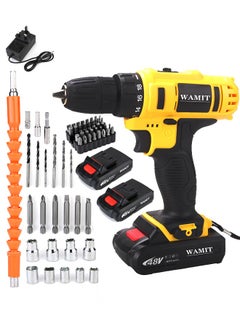 WAMIT Cordless Drill,48V Power Tool,3/8'' Keyless Chuck,25+3 Clutch,2 Li-Ion Batteries and Home Charger Kit  - Image 1