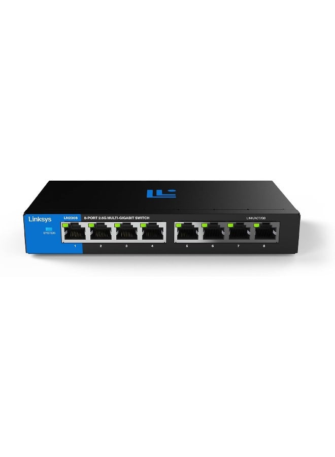 لينكسيس مفتاح غير مُدار متعدد الجيجابيت 8 منافذ 2.5G - إيثرنت موفر للطاقة بتصميم بدون مروحة - Image 1