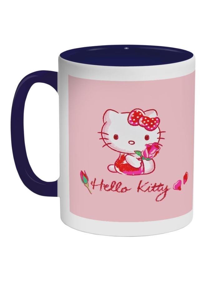 Hello Kitty Printed Coffee Mug Dark Blue/White/Pink 325ml