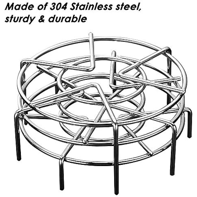Bukela Set Of 3 Stainless Steel Trivet Rack Stand3 Sizes Heavy Duty Pressure Cooker Steam Racks Steaming Rack Pot Pan Cooking Stand 3 Cm 5 Cm7Cm - Image 3