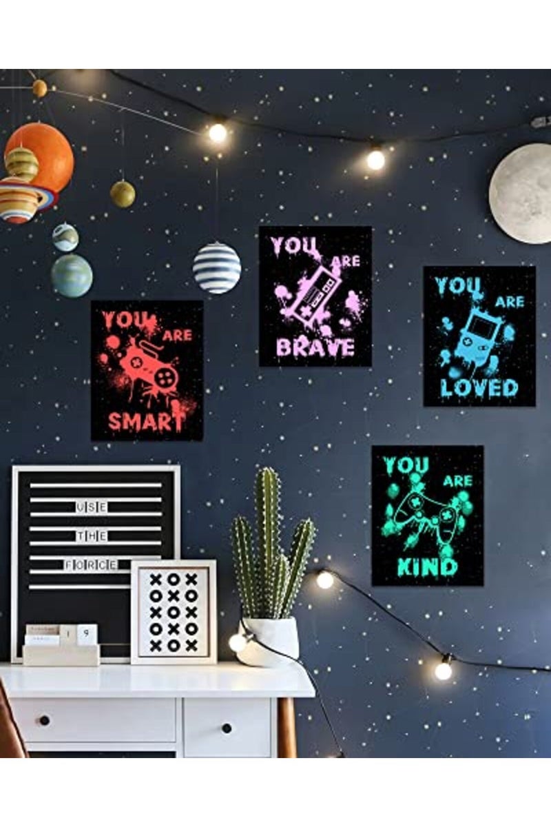 Drsoum Gamer Room Decor for Boys Gaming Wall Art Printed Neon Gaming Room Decor Motivational Quote Posters for Boys Room Video Game Decor Gaming Wall Decor FRAMED 8"x10" - Image 3