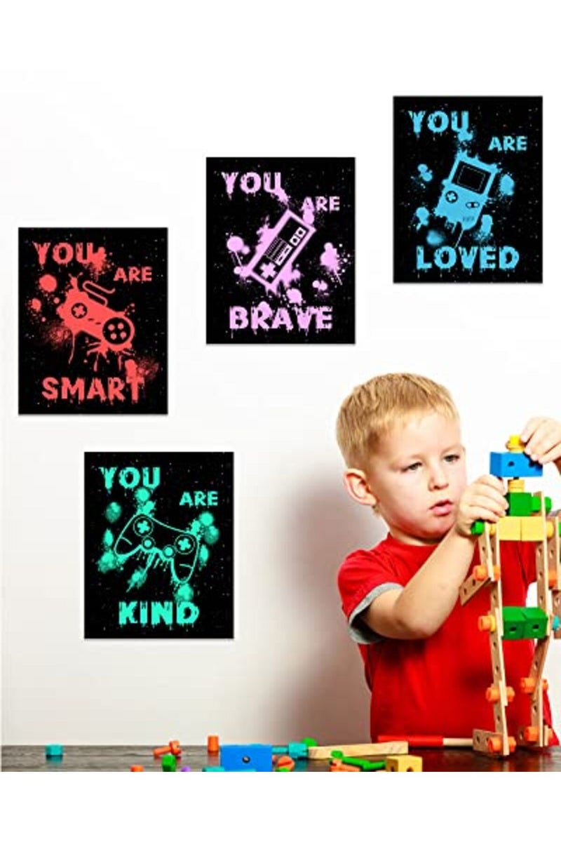 Drsoum Gamer Room Decor for Boys Gaming Wall Art Printed Neon Gaming Room Decor Motivational Quote Posters for Boys Room Video Game Decor Gaming Wall Decor FRAMED 8"x10" - Image 5