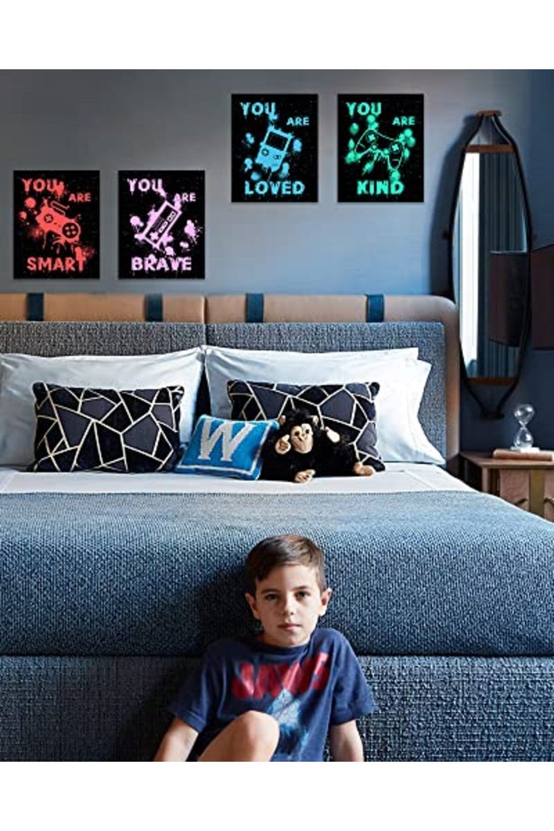 Drsoum Gamer Room Decor for Boys Gaming Wall Art Printed Neon Gaming Room Decor Motivational Quote Posters for Boys Room Video Game Decor Gaming Wall Decor FRAMED 8"x10" - Image 4