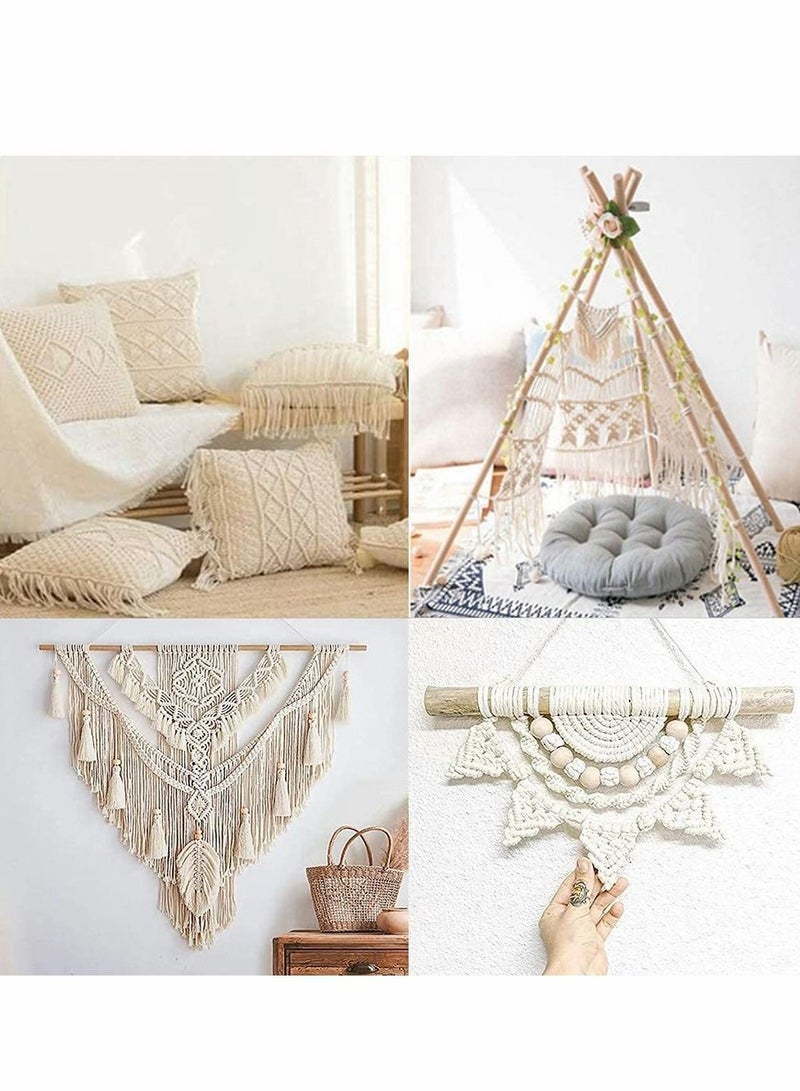 Y&D Natural Cotton Cord Perfect Macrame Supplies DIY Crafts 4 Ply Twisted Yarn - Image 2