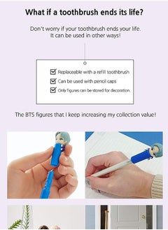 BTS K-Pop Idols Goods Jimin Character Figure Toothbrush with Convenient Magnetic Holder Toothbrush ‎2.9 x 1.1 x 10.4inch  - Image 4