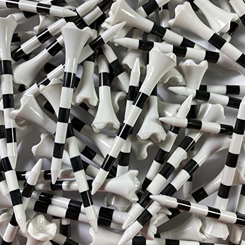 PrideSports Pride Golf Tee Performance Plastic Golf Tees - 100 Count, 2-3/4 Inch - White - Striped for Consistency - Image 1