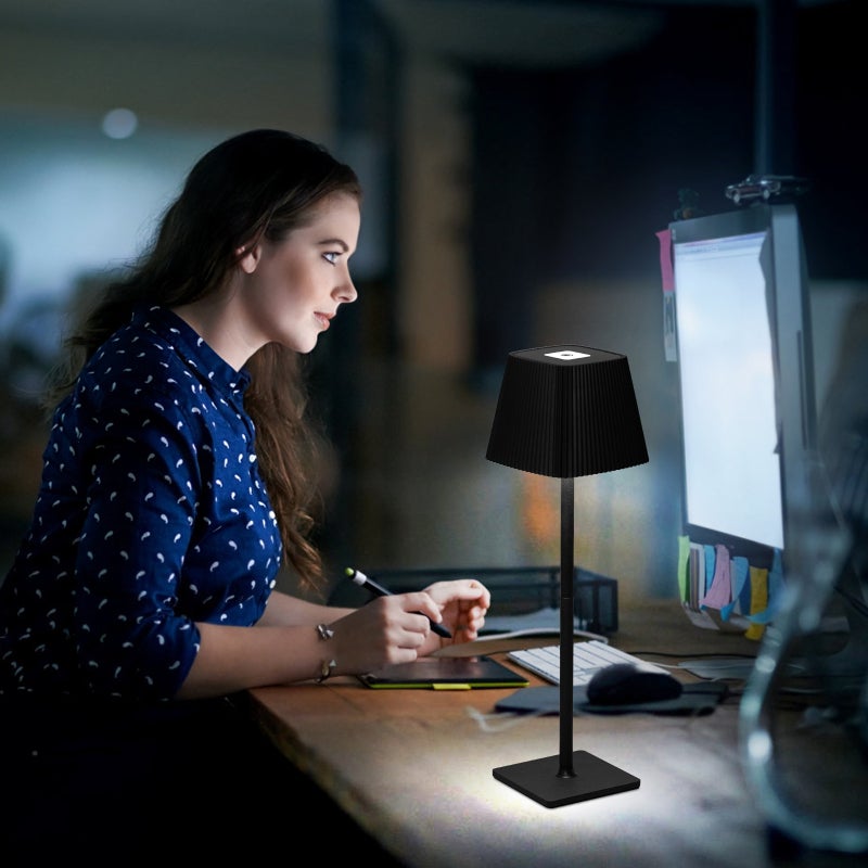 مصباح طاولة LED عصري مع تحكم باللمس وإضاءة ليلية قابلة للتعتيم بثلاث درجات حرارة لونية لغرفة المعيشة وغرفة النوم والدراسة والمكتب - Image 5