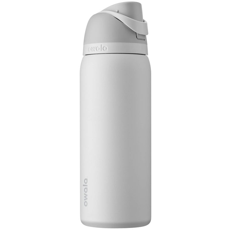 Owala FreeSip Insulated Stainless Steel Water Bottle with Straw, BPA-Free Sports Water Bottle, Great for Travel, 32 Oz, Shy Marshmallow - Image 1