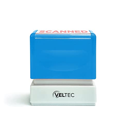 Veltec Premium Pre-Inked Message Stamp, Red Ink (Scanned) - Image 3