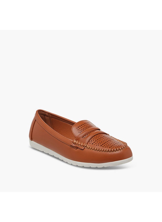 Le Confort Women's Perforation Detail Slip-On Loafers  - Image 2