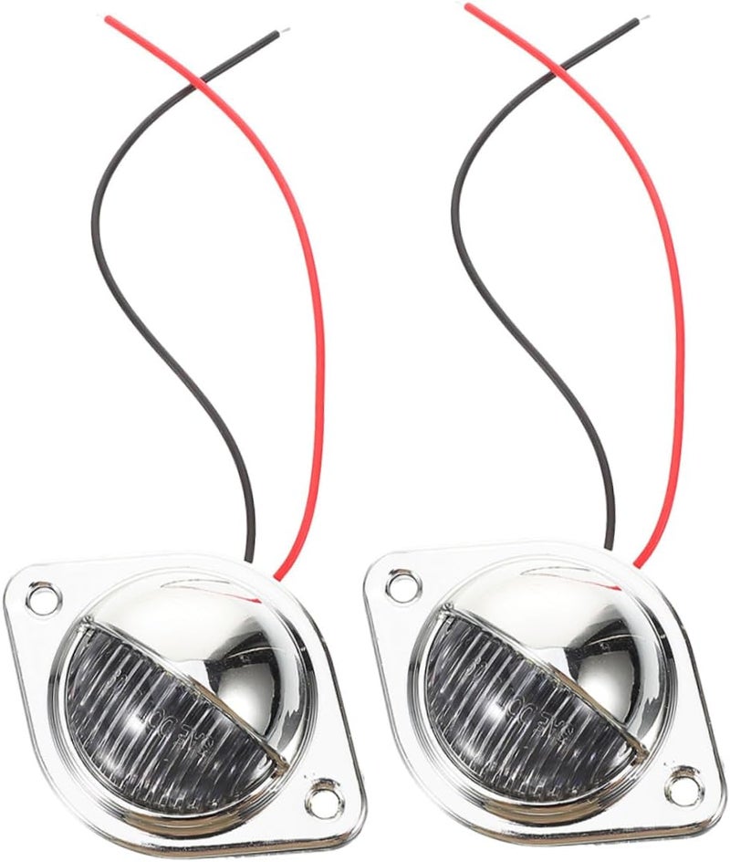 قطعتان من مصابيح لوحة الترخيص LED لشاحنات RV والسيارات والبيك أب، مقاومة للصدمات، عالية السطوع، مع هيكل من مادة ABS وحبات LED ساطعة لتحسين الرؤية والأداء طويل الأمد. - Image 1