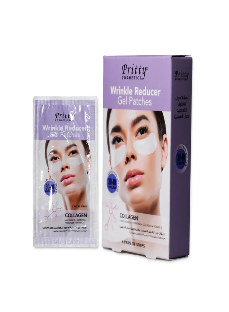 Pritty لصقات جل تقليل التجاعيد (كولاجين) 6 أزواج