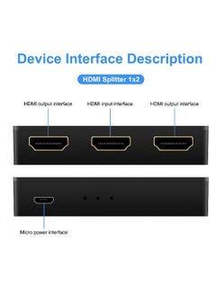 Generic HDMI Splitter 1x2 Full HD 1080P@60Hz for Dual Monitors HDMI 1 Source to 2 Displays Splitter 1 in 2 Out 4K HDMI@30Hz Splitter Compatible with HDTV Laptop PS5 4 3 Switch Xbox DVD Stick Xbox Roku  - Image 3