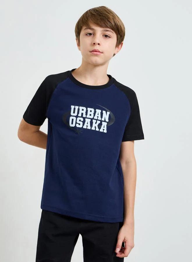 ستايلي Teen Boys Cotton Raglan T-Shirt and Shorts Set