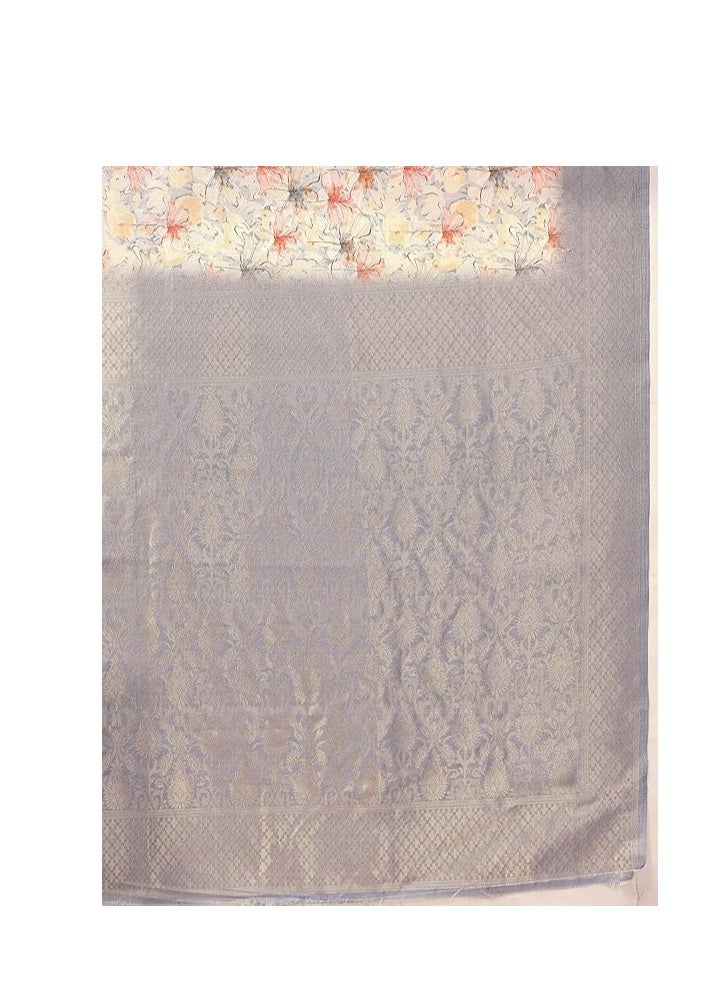 Accessorize Kingdom - Women's kanjivaram Banarasi Softy Soft Silk Saree With Unstitched Blouse Piece (Softy) - Image 1