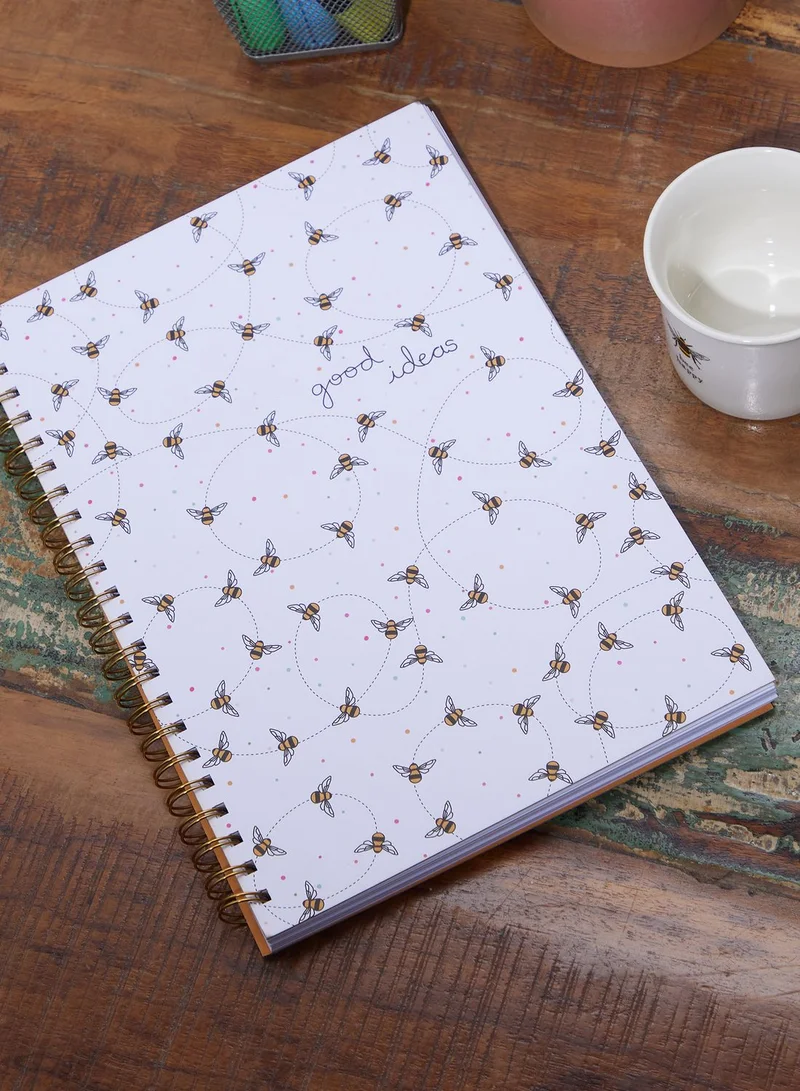 Belly Button Bees A4 Spiral Notebook