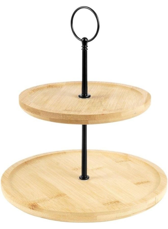 Excellent Houseware Excellent Houseware 2 Tier Bamboo Cake Stand  - Image 3