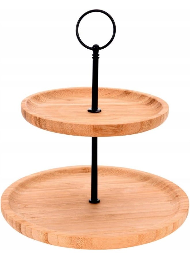 Excellent Houseware Excellent Houseware 2 Tier Bamboo Cake Stand  - Image 4