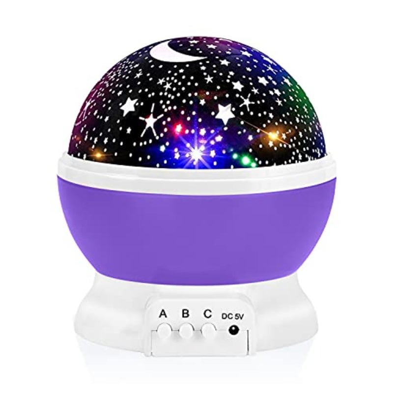 Night Light for,Night Light Nebula 360 Degree Rotation - 4 LED Bulbs 12 Light Color Star Projector Changing with USB Cable, Romantic Gifts for Men Women - Image 1