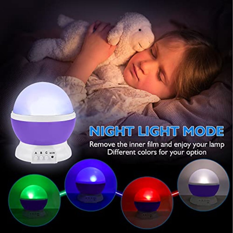 Night Light for,Night Light Nebula 360 Degree Rotation - 4 LED Bulbs 12 Light Color Star Projector Changing with USB Cable, Romantic Gifts for Men Women - Image 4