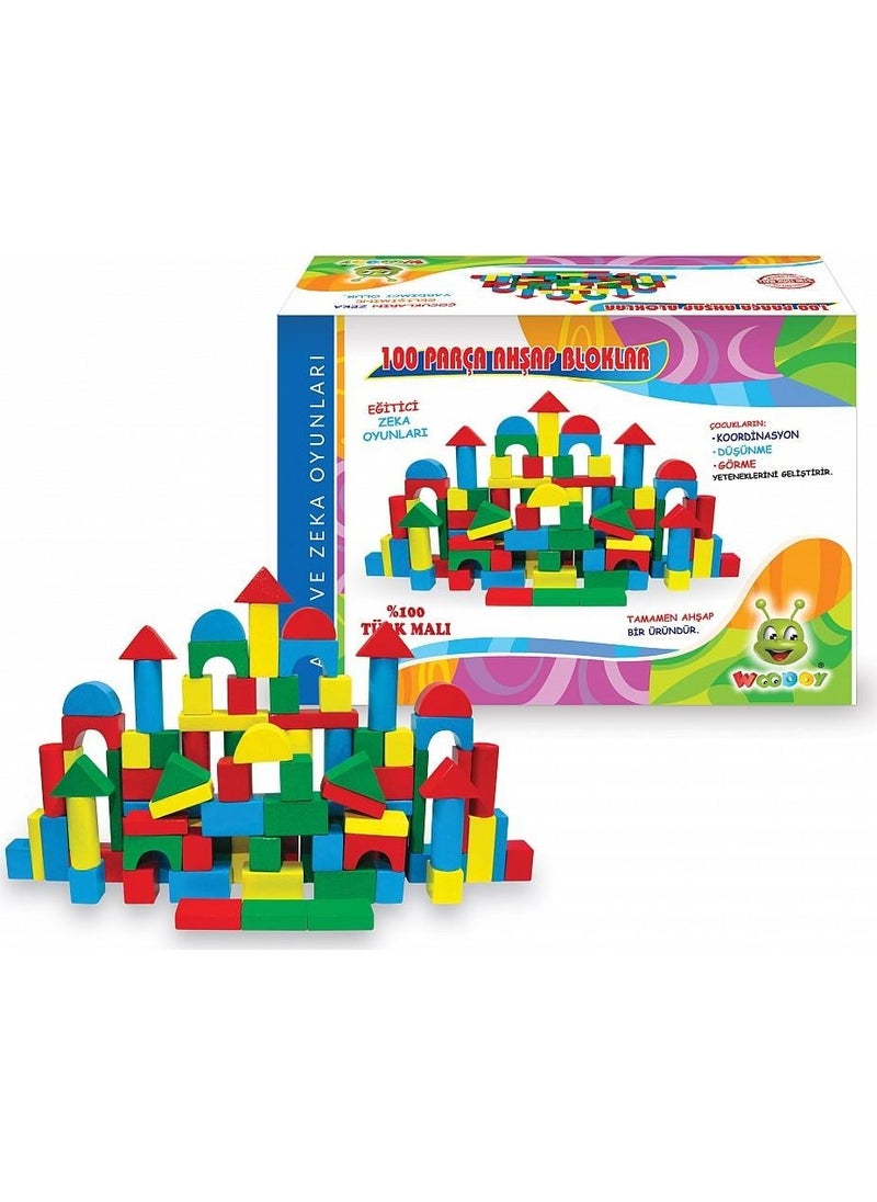 Woodoy Kr085 100 Pieces Wooden Blocks 