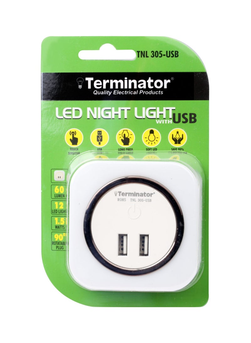 Terminator Brand 2 USB Night Light 2A Touch On And Off Switch - Image 3