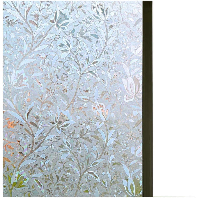 EXCELLENT QUALITY 3D STATIC CLING WINDOW FILM NONADHESIVE WINDOW COVERING DECORATIVE FLOWER PRIVACY FILM FOR WINDOW 177 X 118