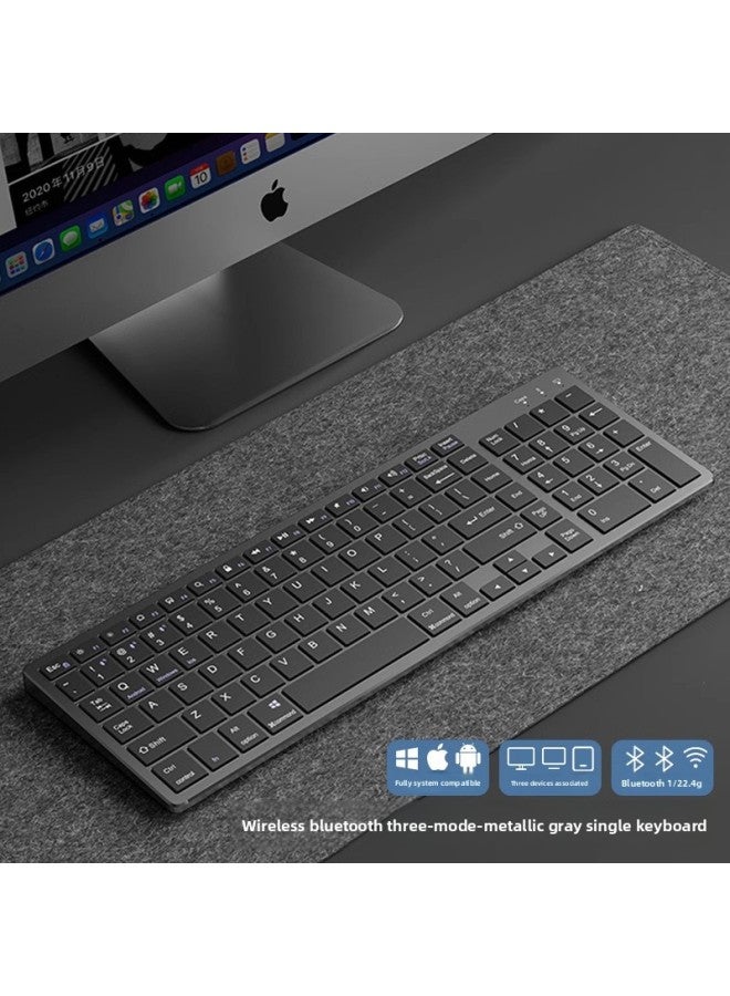 Mute Wireless Bluetooth Keyboard Mouse Mouse Suit Desktop Laptop Business Office Rechargeable Metallic Paint