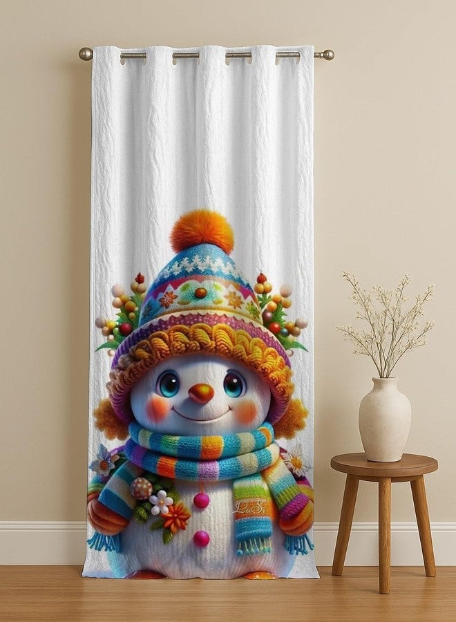 OnlyOne1 Merry Christmas Curtain | LongCrush/Polyester Decorative Window & Door Drape | Festive, Party Decoration Curtain for Living Room, Bedroom, Kids Room & Home Decor | Size 5ft_31 | Single Piece - Image 1