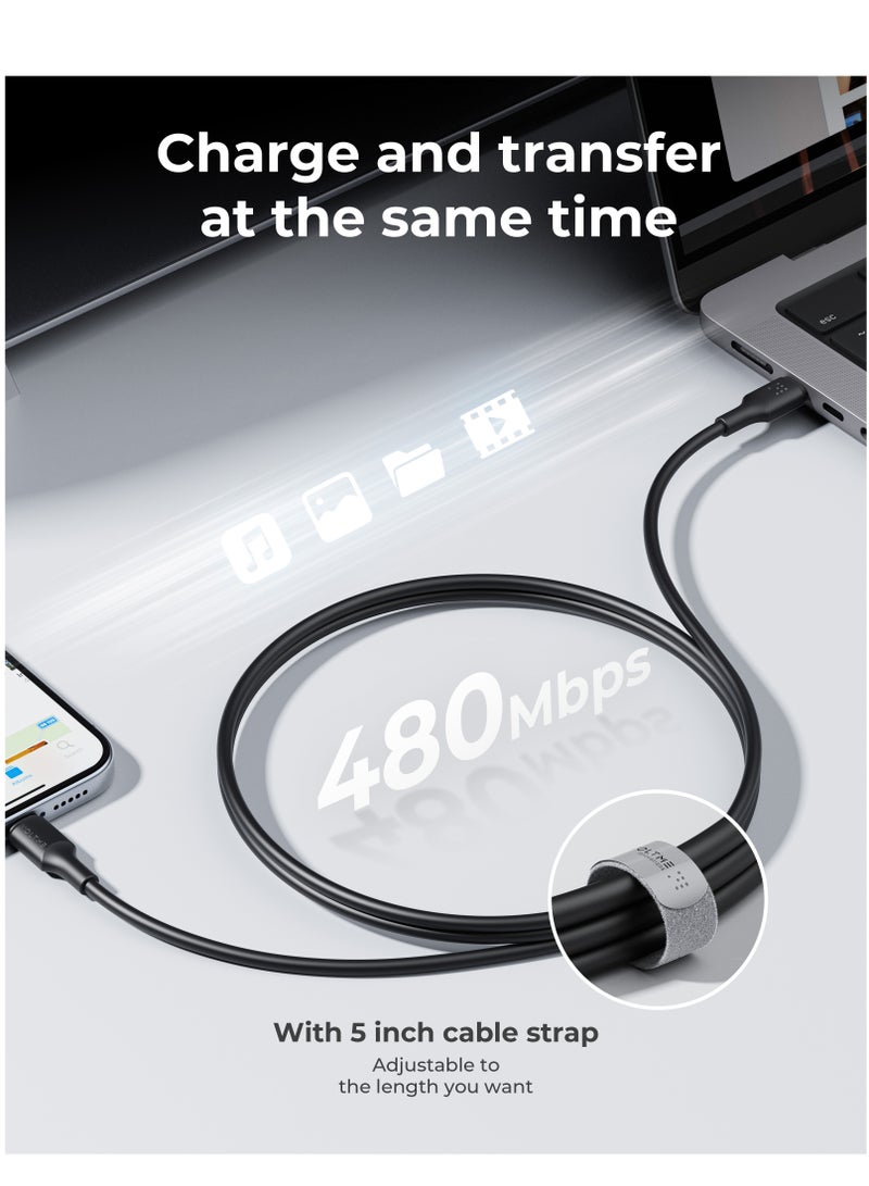 VOLTME iPhone Charger Cable (2m), Voltme USB-C to Lightning Cable for Fast Charging, 30W PD Power Delivery, High-Speed ​​Data Transfer, Durable and Tangle-Free, Compatible with iPhone 14/14 Pro/14 Plus/14 Pro Max, iPhone 13/13 Pro/13 Pro Max/13 Mini, iPhone 12/12 Pro/11/XS/XR/8/8 Plus, iPad Pro, iPad Air, AirPods - Black - Image 3