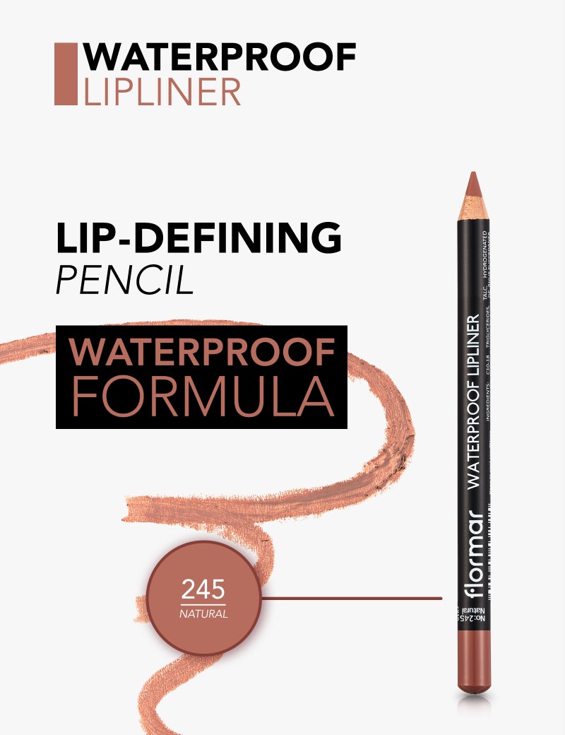 flormar F/M Waterproof Lipliner Pencil - 245 Natural - Image 4