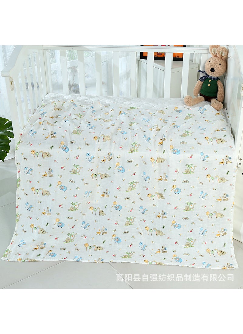 Generic Soft Muslin Swaddle Cartoon Print Baby Blanket Little Crocodile 