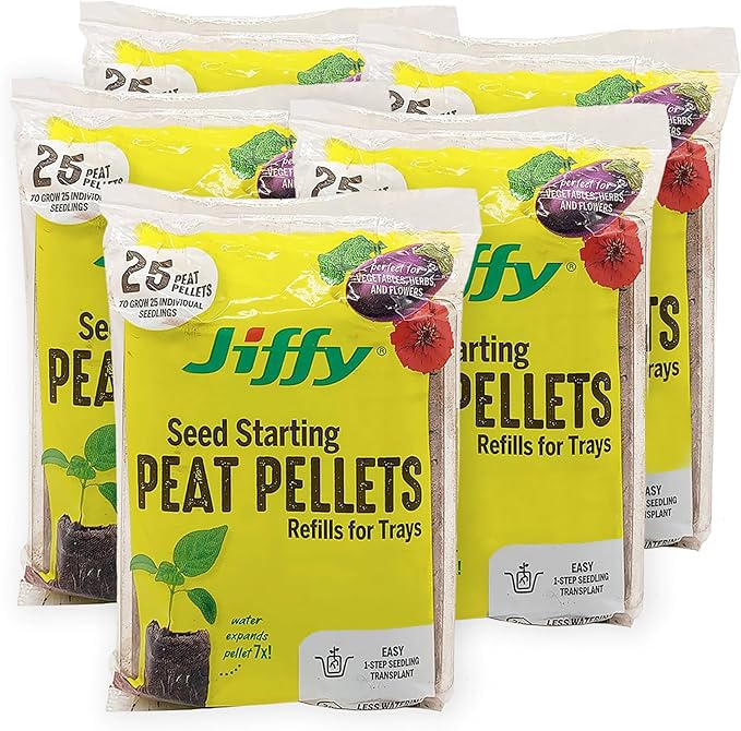 Jiffy Seed Starting 42Mm Peat Pellet Refills - 5 Pack  125 Pellets Total - Image 1