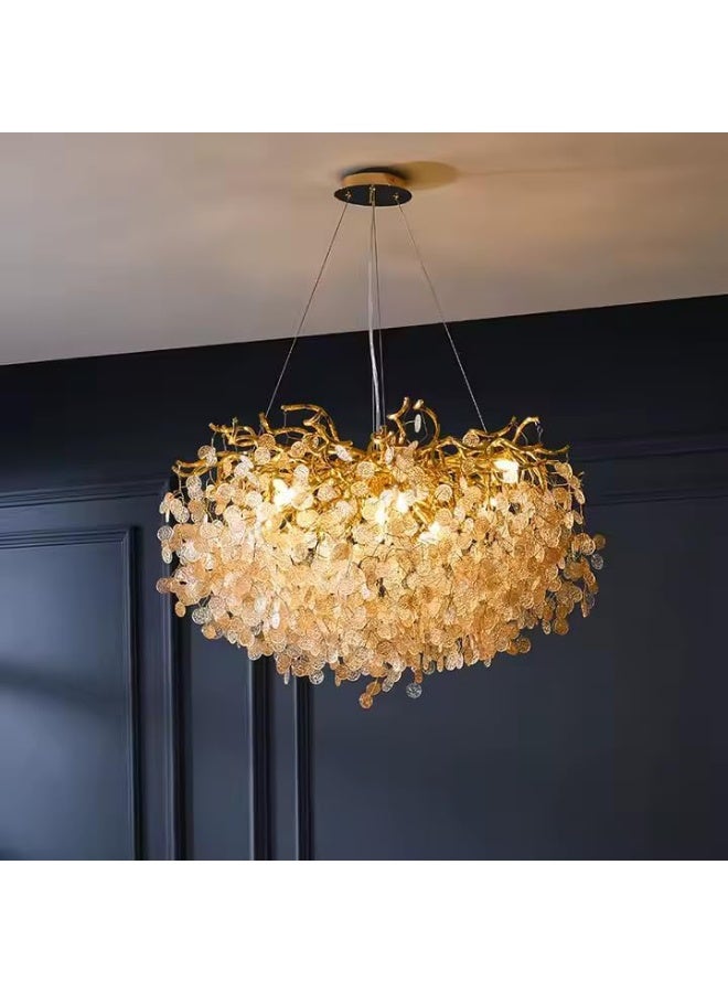 PRIME SOLE Modern Decorative Hanging Chandelier Ceiling Light with Artistic Leaf Design, Luxury Pendant Lamp for Living Room Dining Hall Hotel Lobby Interior Lighting Fixture - Image 2