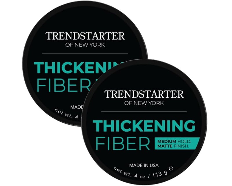 TRENDSTARTER - THICKENING FIBER (4oz) (PACK of 2) - Medium Hold - Matte Finish - Premium Hair Thickening Clay Pomade - Water-Based - All-Day Hold Styling Product - Image 1
